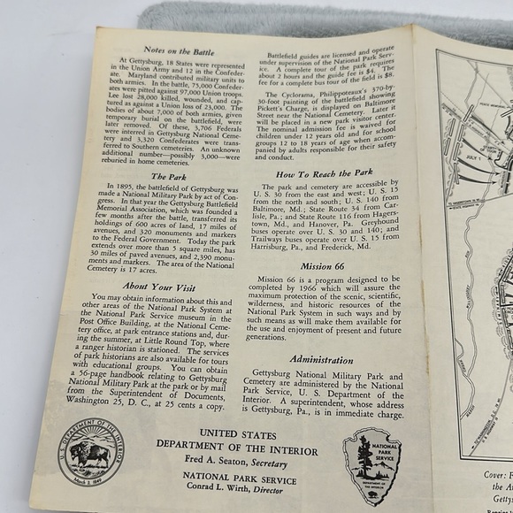 Gettysburg Battlefield Tours Tri-Fold Brochure Pennsylvania National Military Pk - Picture 5 of 9